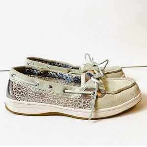 Skechers Memory Foam Women's 9 Leather Flats Beige